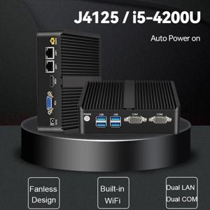 팬리스 산업용 미니 PC, 셀러론 J4125, 윈도우 10 프로, HTPC 듀얼 LAN, 기가비트 2 COM, 와이파이, HDMI, 2955U, 미니 컴퓨터 데스크탑