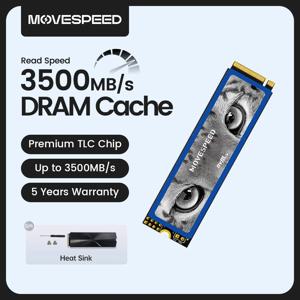 MOVESPEED PC 노트북용 SSD NVMe M.2 2280, DRAM 캐시, 512GB 내장 솔리드 스테이트 드라이브, M2 PCIe 3.0x4 2280 SSD, 3500 MB/s