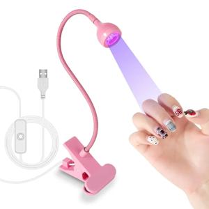 손톱용 UV LED 조명 광택제 건조 램프, 유연한 클립온 데스크 클립, 미니 USB 휴대용 네일 드라이어, 매니큐어 살롱 도구, 360