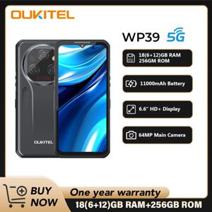 Oukitel WP39 5G 견고한 스마트폰, 안드로이드 14, 6 + 18GB, 24GB 메모리, 256GB, 6.60 인치 FHD + 디스플레이, 64MP 카메라, 11000mAh 배터리