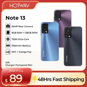 2024 오리지널 HOTWAV 노트 13 스마트폰, 안드로이드 13, 6.6 인치 HD + 8GB(4 + 4) RAM + 128GB ROM, 50MP 5160mAh 배터리 휴대폰