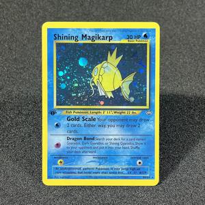 포켓몬 홀로그램 카드 네오 계시 빛나는 Magikarp Lugia Ho-oh Gyarados Entei 호일 맞춤형 카드 컬렉션 PTCG PROXY