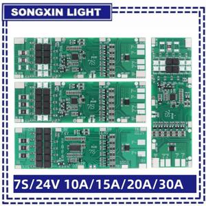 SAMIROB BMS 리튬 이온 18650 배터리 충전 보드, 밸런스 기능, 단락 및 온도 보호, 7S, 24V, 10A, 15A, 20A, 30A