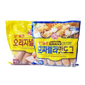 오뚜기 오쉐프 오리지널 핫도그 500g + 모짜렐라 핫도그 500g 세트