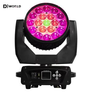 LED 워시 줌 빔 무빙 헤드 라이트, RGBW DMX 512, 전문 무대 디스코 파티 바 KTV 바 무대 효과 조명, 19x15W