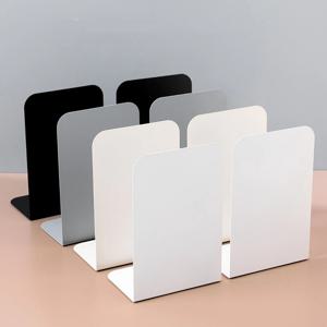 2Pcs INS 간단한 금속 책 스탠드 데스크탑 미끄럼 방지 북 엔드 학생 도서 주최자 북 엔드 대형 두꺼운 책 스토리지 랙