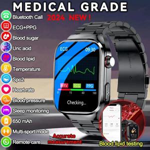 요산 혈액 지방 스마트 워치 남성용 혈당 ECG 및 PPG 혈압 블루투스 통화 스포츠, 샤오미 헬스 워치용, 2024 신제품