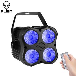 ALIEN 리모컨 기능이 내장된 미니 LED 스테이지 패러램프, 4x8W 4IN1 RGBW, DJ 디스코, 바, 파티, 춤, 생일, 휴일, 웨딩, 크리스마스, 무대 효과에 최적화된 스테이지 조명