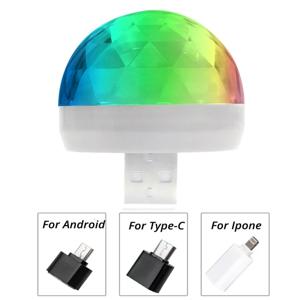 LED USB 디스코 DJ스테이지 자동차 조명, 휴대용 가족 파티 공, 다채로운 라이트 바, 클럽 무대 효과 램프, 휴대폰 조명