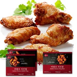 덴포 버팔로 치킨윙 1Kg 2개 +버팔로 치킨봉 1Kg 1개