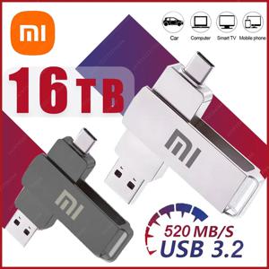 샤오미 초고속 USB 3.2 플래시 드라이브, 금속 전송 미니 U 디스크 펜 드라이브, C 타입 메모리 디스크, SSD U 드라이브, 16TB