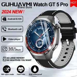 GUHUAVMI 브랜드 워치 GT 5 프로 스포츠 스마트 워치, 남성용 GPS 트랙 나침반 고도계, 방수 블루투스 통화 NFC 스마트 팔찌