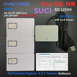 OYEITIMES SIM 카드 리더기 + 프로그래밍 가능 SUCI USIM 카드, 빈 5G ISIM 카드, 3 개, 2FF, 3FF, 4FF