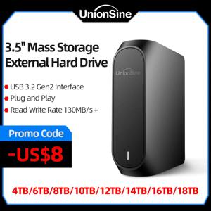 UnionSine 4TB 6TB 8TB 10TB 12TB 18TB 3.5 인치 USB 3.2세대 HDD 호환 외장 하드 디스크 PC/데스크톱/노트북/맥/Xbox/Xbox One/PS4/TV