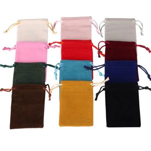 10 개/몫 5x7 7x9 10x12 12x15cm 벨벳 쥬얼리 가방 웨딩 포장 파티 고품질 Drawstring 포장 선물 가방 & 파우치