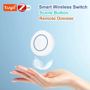 Tuya Zigbee 스마트 단추 장면 스위치, 스마트 라이프, 무선 원격 원 키 컨트롤러, 스마트 홈 자동화 장면 스위치 조광기