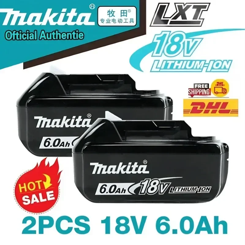 Makita 배터리 BL1840 BL1830B BL1850B BL1850 BL1860 BL1815 교체용 리튬 배터리용 100% 정품 18V Makita 6Ah/5Ah/3Ah