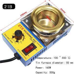 온도 조절 가능한 주석 용해로 스토브 냄비 도구, EU 플러그, 160W, 220V