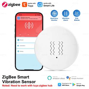 Tuya Zigbee 스마트 진동 센서 감지, 스마트 라이프 앱, 실시간 모션 충격 알람 이력 레코드, 알렉사 구글 홈용