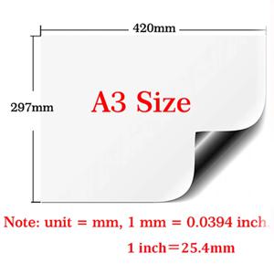 A3 사이즈 마그네틱 건식 지우기 화이트 보드, 부드러운 홈 오피스 주방 쿠션 냉장고 스티커, 메모 메시지 보드 게시판