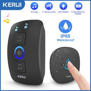 KERUI M525 링 초인종, 터치 단추 방수 문짝 벨, 야외 500 피트 원격 무선 32 차임, 433MHZ 무선