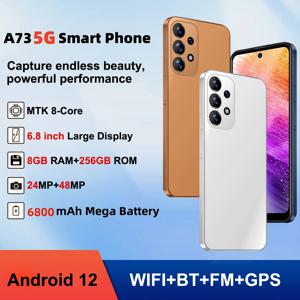 스마트폰 A73 5G 휴대폰, 6.8 인치, 8GB RAM,256GB 512GB ROM, 듀얼 SIM, 휴대폰, 구글 플레이 스토어, 24 + 48MP,6800mAh