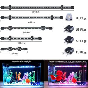 수족관 LED 방수 조명, 어항 클립, 수중 장식 조명, 잠수정 램프, 식물 성장 램프, 90-260V, 18-58 cm