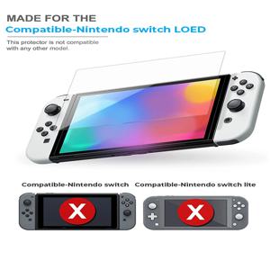 강화 유리 화면 보호기 호환-Nintendo Switc/스위치 라이트/스위치 게임 콘솔용 OLED 하드 보호 필름