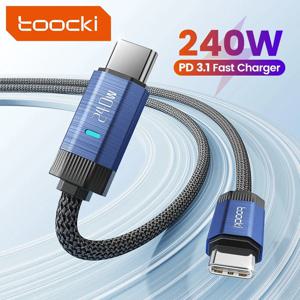 Toocki 초고속 충전 케이블, 아이폰 15 프로 맥스, 삼성 S23, 맥북, 화웨이, 샤오미, 240W USB C to USB C 타입 케이블, 48V 5A PD3.1