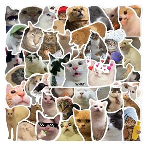 재미있는 고양이 스티커, 사랑스럽고 귀엽고 다채로운 데칼, 물병, 노트북 및 휴대폰에 적합, 50 개