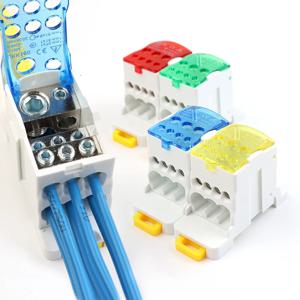 Din 레일 터미널 블록 UKK 80A/125A/160A/250A/400A 배전함 1개 여러 출력 전원 와이어 전기 커넥터 접합