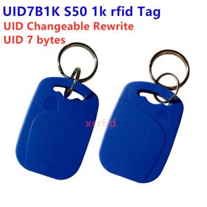 RFID 키 태그 13.56mhz UID7B1K UID 변경 가능 7 바이트 UID MF0 블록 쓰기 가능 다시 쓰기 중국어 매직 카드 복사 복제 NFC 카드