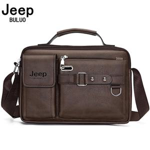 JEEP BULUO 다기능 비즈니스 핸드백 남자 새로운 남자의 어깨 가방 대용량 가죽 메신저 가방 크로스 바디 빅 브랜드