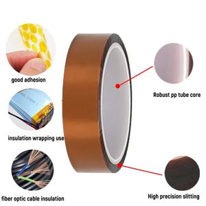 긴 금색 손가락 고온 저항 테이프, 폴리이미드 테이프, 다양한 크기의 애완 동물 정전기 방지 리튬 배터리 절연 테이프, 30m
