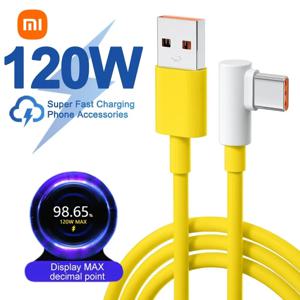 Xiaomi Mi 12 11 유형 C 케이블 용 기존 120W 6A USB 초고속 충전기 POCO X5 Pro Redmi Note 8 9 10 11 충전 용 90도