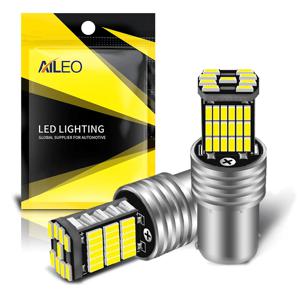 Aileo 차량용 LED 후진 전구, 폭스바겐 파사트 B5 B6 골프 캔버스 자동 램프, 오류 없는 DC 12V, 1156, BA15S, P21W, 45 개, 4014SMD, 2 개