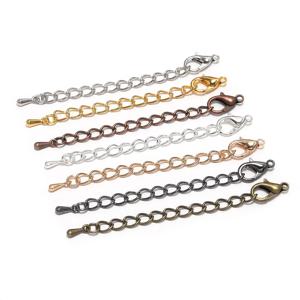 10 개/몫 50 70mm 톤 확장 확장 테일 체인 랍스터 걸쇠 커넥터 DIY 팔찌 목걸이 쥬얼리 결과 만들기