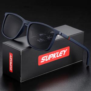 SUPKLEY 남성용 사각 선글라스, 편광 무게추 비즈니스 선글라스, 여성 운전, 하이킹, 편안한 안경 액세서리