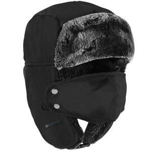 Ushanka 남녀공용 파일럿 모자, 방풍 마스크 포함, 러시아 기병 모자, 사냥 스키 모자, 겨울 트래퍼 모자