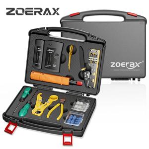 ZoeRax 네트워크 도구 키트, RJ45 크림프 도구 키트, 패스 스루 크림퍼, RJ45 크림핑 도구, 케이블 테스터, 펀치 다운 도구, 스트리퍼