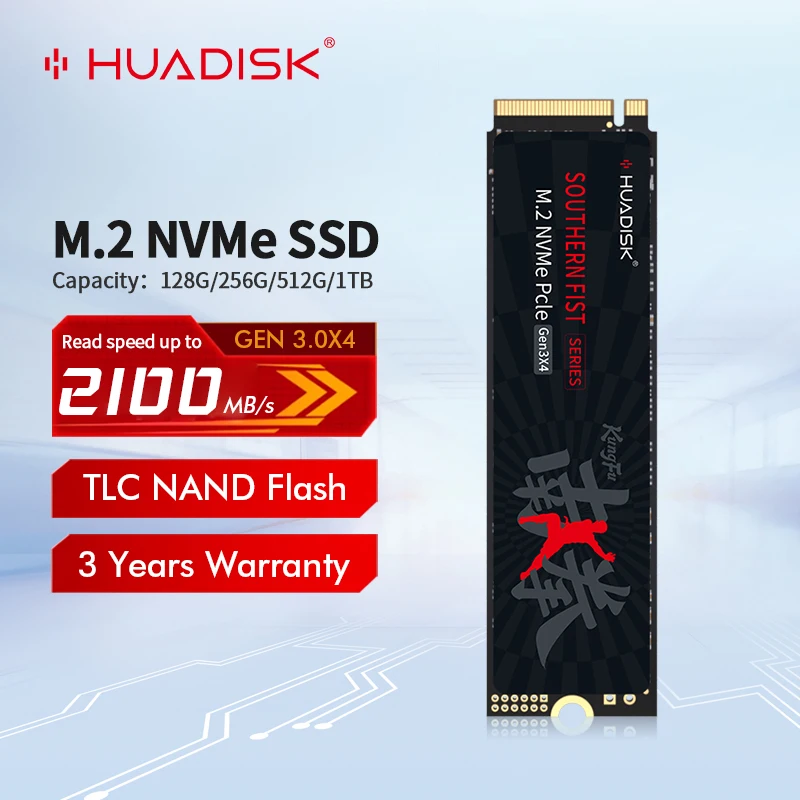 HUADISK 노트북 및 데스크탑용 SSD 솔리드 스테이트 디스크 하드 드라이브, M.2 PCIe NVME, 128GB, 256GB, 512GB, 1TB, M2 2280