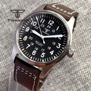 Tandorio 39mm 20BAR 다이브 파일럿 남성용 자동 스틸 시계 NH35 Miyota 8215 PT5000 기계식 AR 사파이어 손목 시계 Green Lume