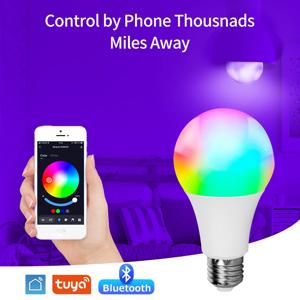 스마트 Led 전구 E27 Tuya 스마트 라이프 블루투스 App 제어 220V 110V RGB 조명 앰플 홈 인테리어 스포트라이트 Bombilla