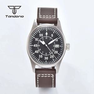 탄도리오 NH35A 다이버 남성용 39mm 자동 시계 200m 방수 날짜 사파이어 크리스탈 가죽/고무 스트랩