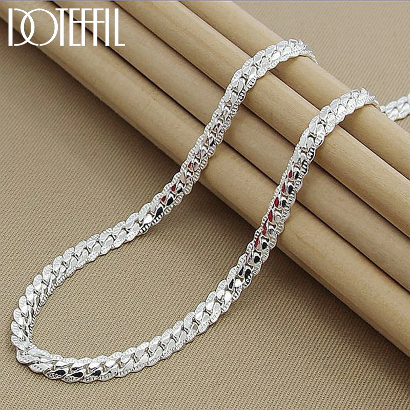 20-60cm 5mm 실버 컬러 럭셔리 브랜드 디자인 고귀한 목걸이 체인 여성 남성 패션 웨딩 약혼 쥬얼리