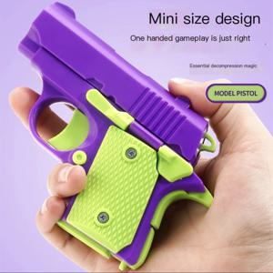 1PC 어린이 3D 미니 모델 총 1911 권총 소년을위한 손 장난감 권총 어린이 장난감 총알 화재 없음 고무 밴드 발사기 컬렉션 선물