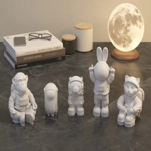 음력 우주 비행사 실리콘 몰드 DIY 우주인 장식 아로마 석고 수지 금형 홈 인테리어 공예품