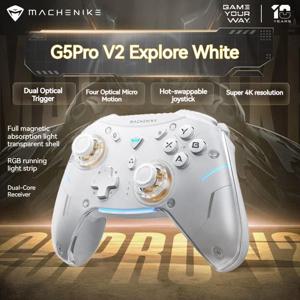 MACHENIKE G5Pro V2 수집가 에디션, 3 가지 모드 광학 게임 패드, 핫 스왑 홀 조이스틱 스위치, 컴퓨터 스팀 블루투스