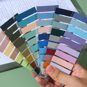 200Pcs Morandi 색상 반투명 PET 색인 스티커 색상 분류 북마크 편지지 메모 패드 노트북 키 마크 스티커 메모