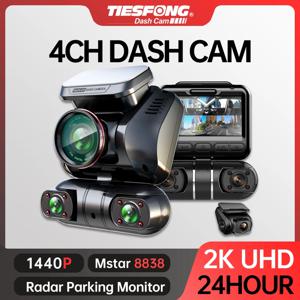 TiESFONG 블랙박스 M10max 2K 1440P 대시캠 자동차 DVR 4CH 360 카메라 지원 후방카메라, 24 시간 주차 모니터링, 나이트 비전, G-센서，내장 GPS，자동 비디오 리코더, WiFi, 256Gmax